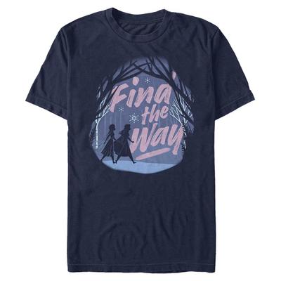 Disney - La Reine des neiges - Elsa & Anna Paper Winter - Homme T-shirt - Bleu marine - Devant