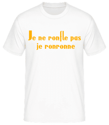 Je Ne Ronfle Pas Je Ronronne - T-shirt standard Homme - Blanc - Devant