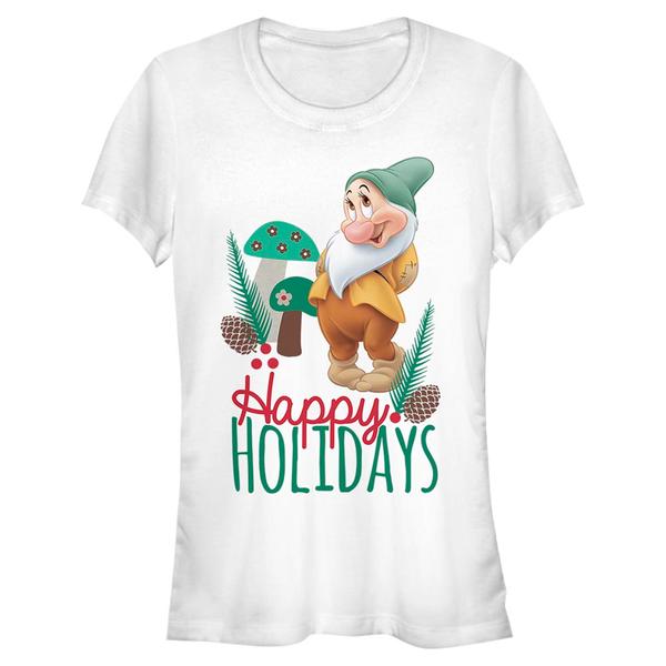 Aperçu: Disney - Blanche-Neige et les Sept Nains - Bashful Christmas - Christmas - Femme T-shirt - Blanc - Devant