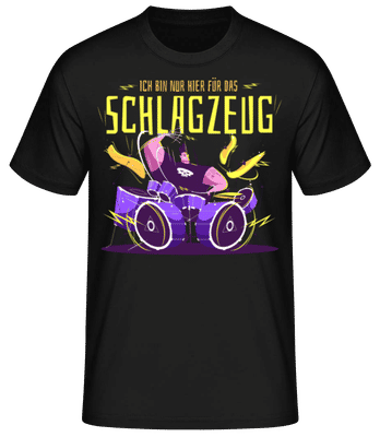 Hier Für Das Schlagzeug - Männer Basic T-Shirt - Schwarz - Vorne
