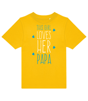 This Girl Loves Her Papa - Dětské tričko B&C - Žlutá - Napřed