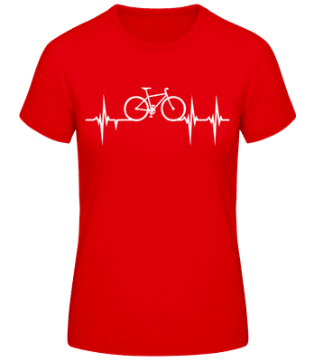 bike heartbeat - Camiseta básica de mujer - Rojo - delante