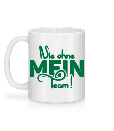 Nie Ohne Mein Team - Tasse - Weiß - Hinten