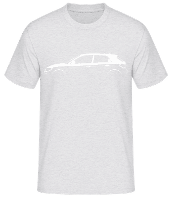 'Audi A1 Sportback (GB)' Silhouette - T-shirt standard Homme - Gris chiné - Devant