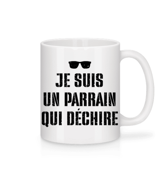 Aperçu: Je Suis Un Parrain Qui Déchire - Mug en céramique blanc - Blanc - Devant