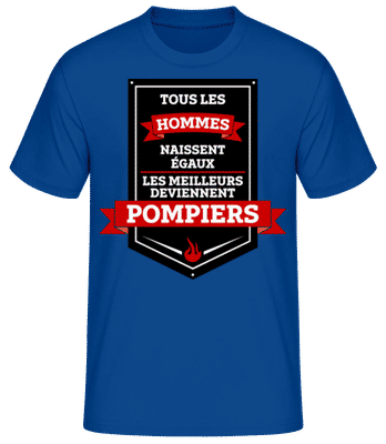 Les Meilleurs Hommes Sont Pompiers - T-shirt homme B&C - Bleu royal - Devant