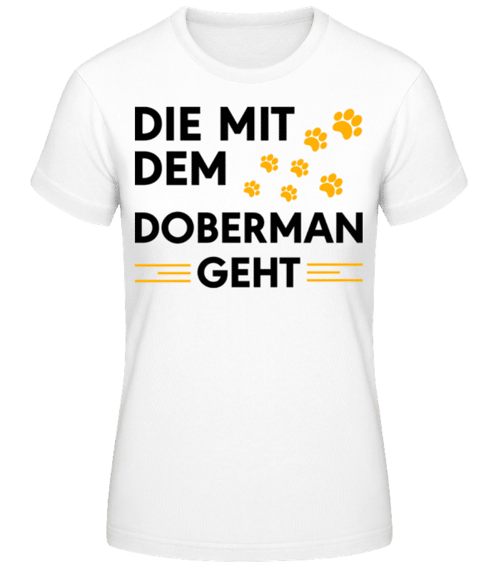 Vorschau: Frauchen Vom Doberman - Frauen Basic T-Shirt - Weiß - Vorne