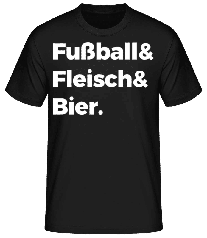 Vorschau: Fußball Fleisch Bier - Männer Basic T-Shirt - Schwarz - Vorne
