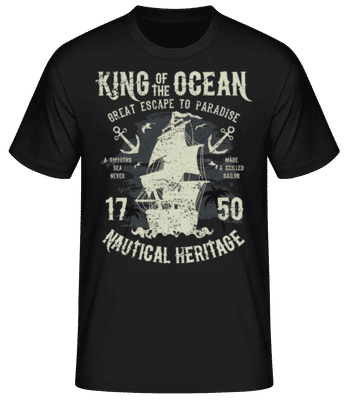 King Of The Ocean - Männer Basic T-Shirt - Schwarz - Vorne