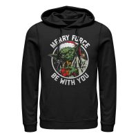 Star Wars - Yoda Merry Force - Vianoce - Unisex Mikiny s kapucňou - Čierna - Predné