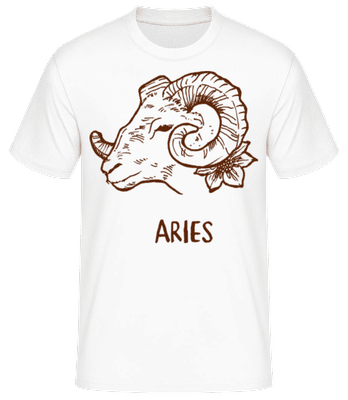 Scribble Style Zodiac Sign Aries - T-shirt standard Homme - Blanc - Devant