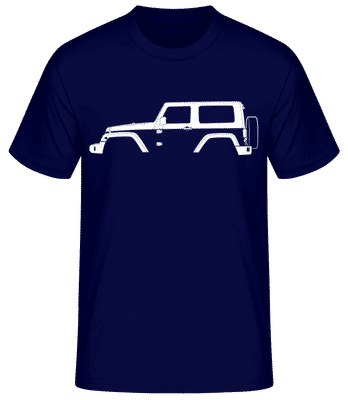 'Jeep Wrangler (JK)' Silhouette - Men's Basic T-Shirt - Navy - Front