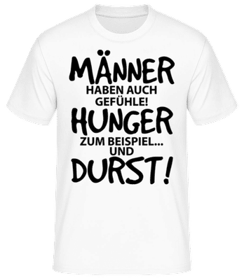 Männer Haben Auch Gefühle - Männer Basic T-Shirt - Weiß - Vorne
