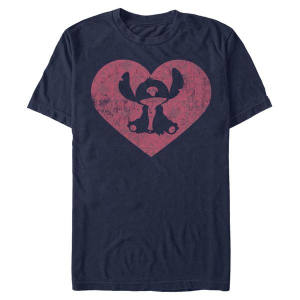 Aperçu: Disney Classics - Lilo & Stitch - Stitch Heart - Homme T-shirt - Bleu marine - Devant