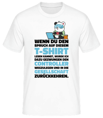 Controller Weglegen - Männer Basic T-Shirt - Weiß - Vorne