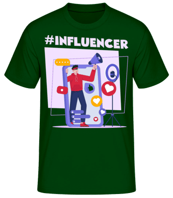 Hashtag Influencer - Men's Basic T-Shirt - Bottle green - Front