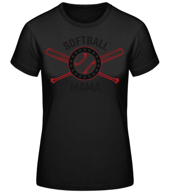 Softball Mama - Frauen Basic T-Shirt - Schwarz - Vorne