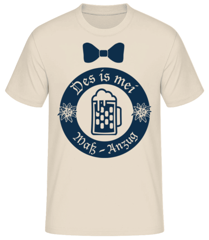Vorschau: Des Is Mei Maß-Anzug - Männer Basic T-Shirt - Creme - Vorne