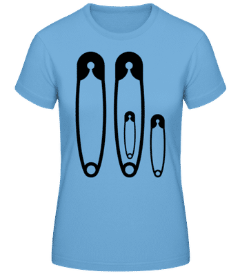 Familie Sicherheitsnadeln - Frauen Basic T-Shirt - Hellblau - Vorne