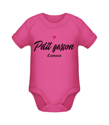 Petit Garçon D'amour - Body manches courtes bio - Magenta - Devant