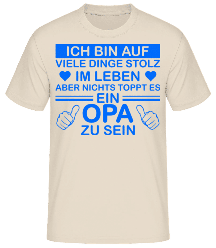Vorschau: Stolzester Opa Der Welt - Männer Basic T-Shirt - Creme - Vorne