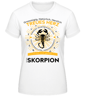 Sternzeichen Skorpion Orange - Frauen T-Shirt B&C - Weiß - Vorne