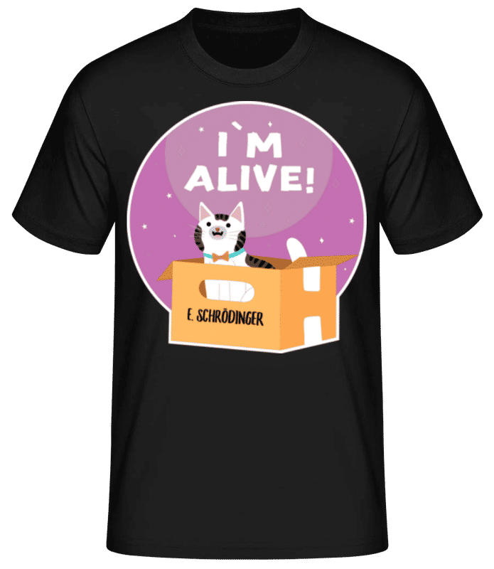 Vorschau: Schrödingers Cat - Männer Basic T-Shirt - Schwarz - Vorne