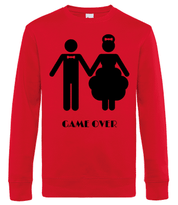 Game Over Wedding - Männer Standard Pullover - Rot - Vorne