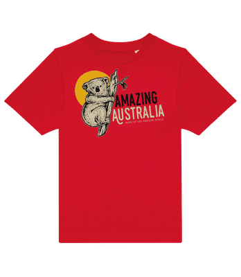 Koala Amazing Australia - Kids B&C T-Shirt - Red - Front