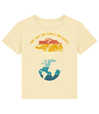 One Love One Earth - Frauen Bio T-Shirt Stanley Stella 2.0 - Pastellgelb - Vorne