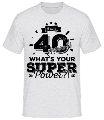 40 Years Super Power - Pánské basic tričko - Melírově šedá - Napřed
