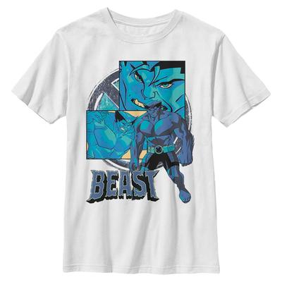 Marvel - X-Men - Beast Blue Panels - Kinder T-Shirt - Weiß - Vorne