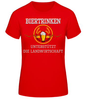 Bier Trinken Landwirtschaft - Frauen Basic T-Shirt - Rot - Vorne
