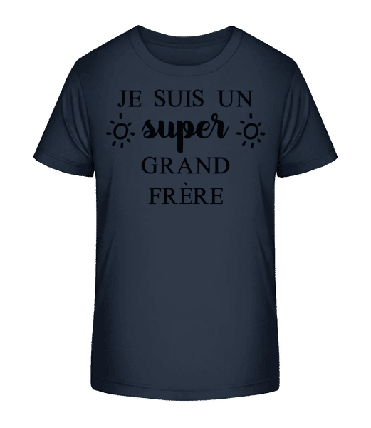Aperçu: Super Grand Frère - T-shirt bio Enfant Stanley Stella 2.0 - Bleu marine - Devant