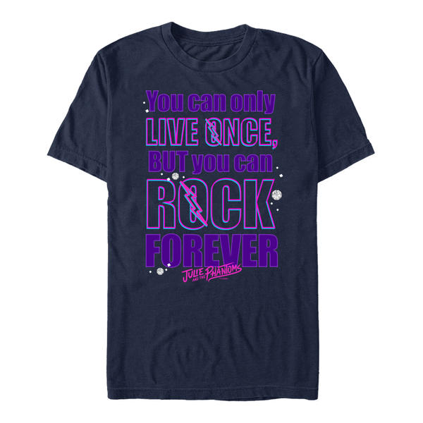 Vorschau: Netflix - Julie And The Phantoms - Text Rock Forever - Männer T-Shirt - Marine - Vorne