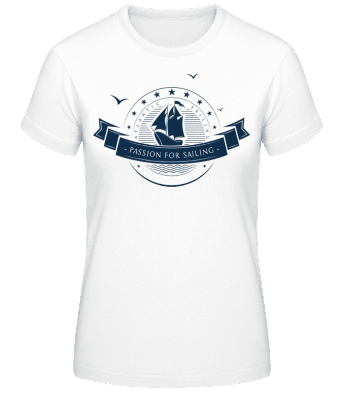 Vorschau: Passion For Sailing Logo - Frauen Basic T-Shirt - Weiß - Vorne