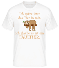 Das Tier In Mir Ist Ein Faultier - Männer Basic T-Shirt - Weiß - Vorne