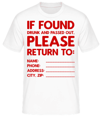 Please Return To - Camiseta básica para hombre - Blanco - delante