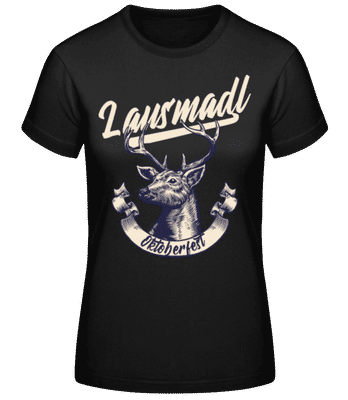 Lausmadl - Frauen Basic T-Shirt - Schwarz - Vorne