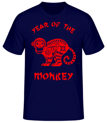 Chinese Zodiac Year Of The Monkey - Men's Basic T-Shirt - Navy - Front