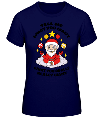 Tell Me What You Want - Women's Basic T-Shirt - Navy - Front