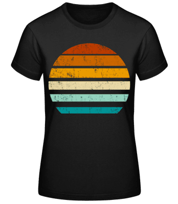 Retro Sunset - Women's Basic T-Shirt - Black - Front