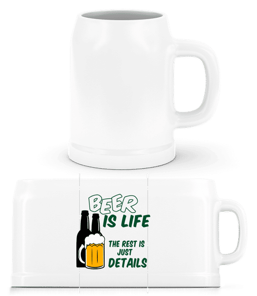 Aperçu: Beer Is Life - Chope de bière - Blanc - Devant