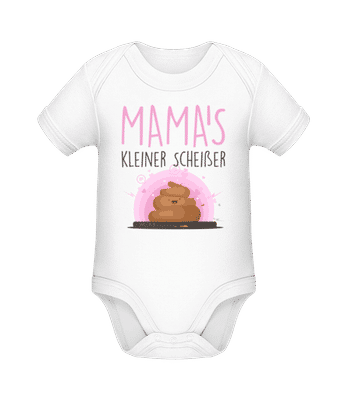 Mama's Kleiner Scheißer - Baby Bio Strampler - Weiß - Vorne