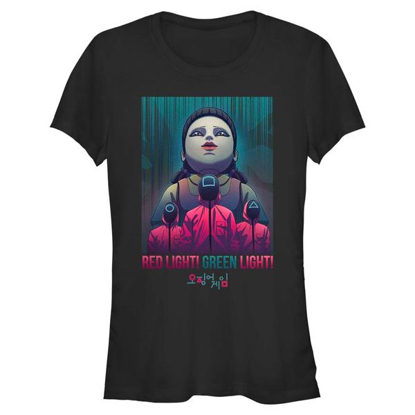 Preview: Netflix - Squid Game - Doll Red Light eyes - Women's T-Shirt - Black - Front