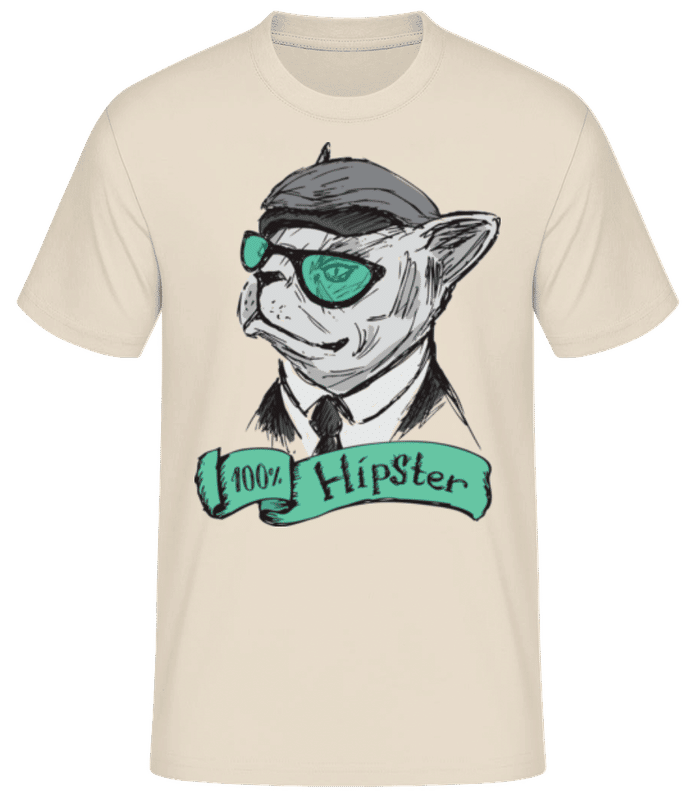 Preview: 100% Hipster Dog - Men's Basic T-Shirt - Cream - Front