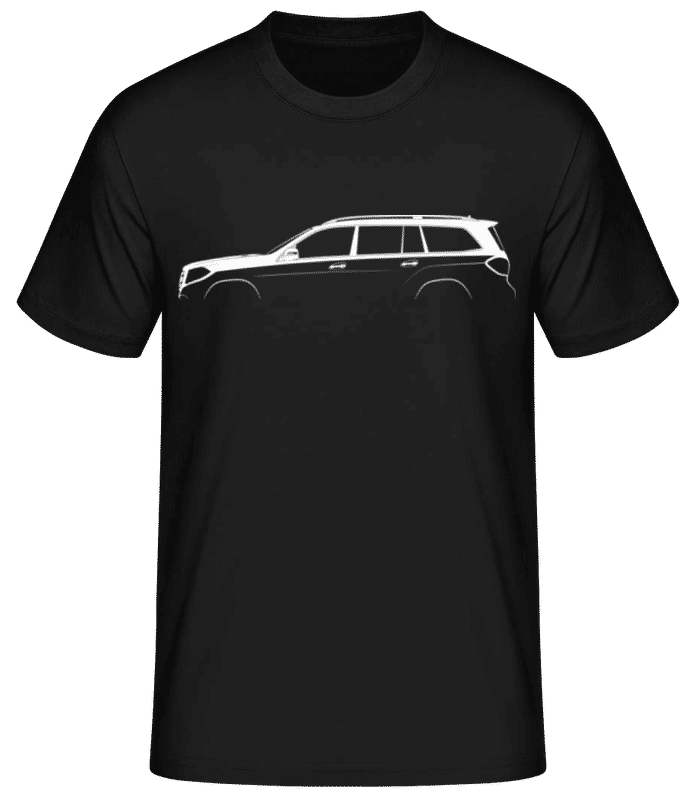 Vista previa: 'Mercedes-Benz GLS AMG X166' Silhouette - Camiseta básica para hombre - Negro - delante