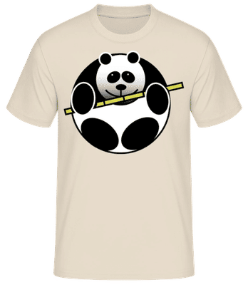 Panda Comic Rund - Männer Basic T-Shirt - Creme - Vorne