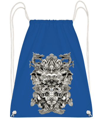 Dragons And Skulls - Drawstring Backpack - Royal blue - Vorn
