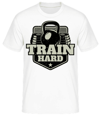 Train Hard - Camiseta básica para hombre - Blanco - delante